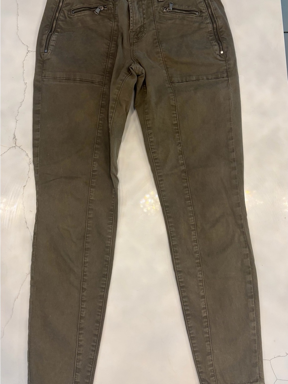 J Brand Olive Green Slim Moto Jeans
